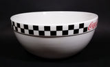 2002 Gibson Coca-Cola Coke White with Black Checkered Retro Style Large 10 1/2" Mixing Bowl - Treasure Valley Antiques & Collectibles