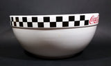 2002 Gibson Coca-Cola Coke White with Black Checkered Retro Style Large 10 1/2" Mixing Bowl - Treasure Valley Antiques & Collectibles