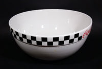 2002 Gibson Coca-Cola Coke White with Black Checkered Retro Style Large 10 1/2" Mixing Bowl - Treasure Valley Antiques & Collectibles