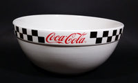 2002 Gibson Coca-Cola Coke White with Black Checkered Retro Style Large 10 1/2" Mixing Bowl - Treasure Valley Antiques & Collectibles