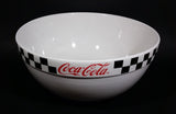 2002 Gibson Coca-Cola Coke White with Black Checkered Retro Style Large 10 1/2" Mixing Bowl - Treasure Valley Antiques & Collectibles