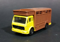 1980s Majorette Made in France Mercedes Betaillere Yellow/Brown Animal Truck Die-cast Toy - Treasure Valley Antiques & Collectibles