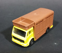 1980s Majorette Made in France Mercedes Betaillere Yellow/Brown Animal Truck Die-cast Toy - Treasure Valley Antiques & Collectibles