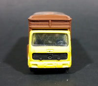 1980s Majorette Made in France Mercedes Betaillere Yellow/Brown Animal Truck Die-cast Toy - Treasure Valley Antiques & Collectibles