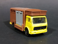 1980s Majorette Made in France Mercedes Betaillere Yellow/Brown Animal Truck Die-cast Toy - Treasure Valley Antiques & Collectibles