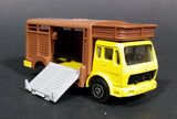 1980s Majorette Made in France Mercedes Betaillere Yellow/Brown Animal Truck Die-cast Toy - Treasure Valley Antiques & Collectibles