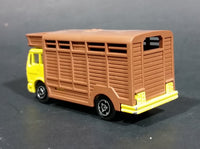 1980s Majorette Made in France Mercedes Betaillere Yellow/Brown Animal Truck Die-cast Toy - Treasure Valley Antiques & Collectibles