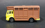 1980s Majorette Made in France Mercedes Betaillere Yellow/Brown Animal Truck Die-cast Toy - Treasure Valley Antiques & Collectibles