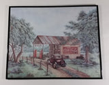 Vintage Kay Lamb Shannon "Martin's Garage" Country Scene Coca-Cola 7UP Double Cola Framed Print - Treasure Valley Antiques & Collectibles