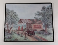 Vintage Kay Lamb Shannon "Martin's Garage" Country Scene Coca-Cola 7UP Double Cola Framed Print - Treasure Valley Antiques & Collectibles