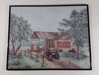 Vintage Kay Lamb Shannon "Martin's Garage" Country Scene Coca-Cola 7UP Double Cola Framed Print - Treasure Valley Antiques & Collectibles