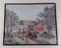 Vintage Kay Lamb Shannon "Martin's Garage" Country Scene Coca-Cola 7UP Double Cola Framed Print - Treasure Valley Antiques & Collectibles