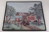 Vintage Kay Lamb Shannon "Martin's Garage" Country Scene Coca-Cola 7UP Double Cola Framed Print - Treasure Valley Antiques & Collectibles