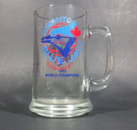 1992 Toronto Blue Jays Canada's First World Series Champions Clear Glass 5 1/2" Mug - Treasure Valley Antiques & Collectibles