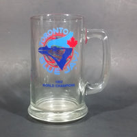 1992 Toronto Blue Jays Canada's First World Series Champions Clear Glass 5 1/2" Mug - Treasure Valley Antiques & Collectibles