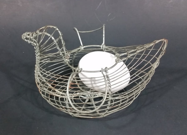 Antique 1940s Hen Shaped Wire Egg Basket - Treasure Valley Antiques & Collectibles