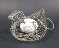 Antique 1940s Hen Shaped Wire Egg Basket - Treasure Valley Antiques & Collectibles