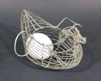 Antique 1940s Hen Shaped Wire Egg Basket - Treasure Valley Antiques & Collectibles