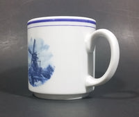 Vintage Eversberg West Germany Delft Blue Style Windmill Decor Blue Rim Coffee Mug - Treasure Valley Antiques & Collectibles