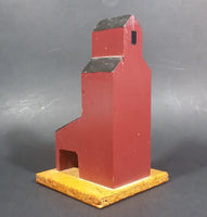 "National Waldheim" Saskatchewan CN Railway Grain Storage Elevator Wood Folk Art Model - Treasure Valley Antiques & Collectibles