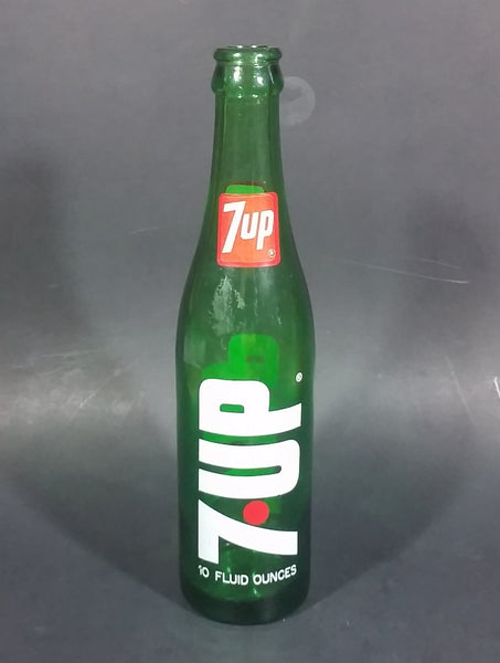 Vintage 1970s 7-UP Soda Beverage 10 Fluid Ounces Green Glass Bottle - Treasure Valley Antiques & Collectibles