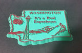 Washington "It's a Real Experience" State Shaped Fridge Magnet - "Magnetic Collectibles Ltd." - Treasure Valley Antiques & Collectibles