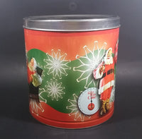 2008 Coca-Cola Coke Soda Beverage Scenes of Santa Flavored Popcorn 9 1/4" Tall Tin Canister - Treasure Valley Antiques & Collectibles