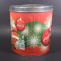 2008 Coca-Cola Coke Soda Beverage Scenes of Santa Flavored Popcorn 9 1/4" Tall Tin Canister - Treasure Valley Antiques & Collectibles