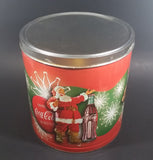 2008 Coca-Cola Coke Soda Beverage Scenes of Santa Flavored Popcorn 9 1/4" Tall Tin Canister - Treasure Valley Antiques & Collectibles