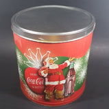 2008 Coca-Cola Coke Soda Beverage Scenes of Santa Flavored Popcorn 9 1/4" Tall Tin Canister - Treasure Valley Antiques & Collectibles