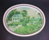 Vintage Currier and Ives "The American Homestead - Summer" Print Oval Tray - Treasure Valley Antiques & Collectibles