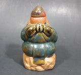 1960-1980 Inarco Japan Man Sitting on a Rock with a Fish Ceramic Figurine E-5900