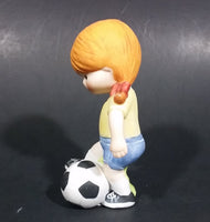 1982 Enesco Sports Little Girl Playing Football Soccer Decorative Collectible Figurine - Treasure Valley Antiques & Collectibles