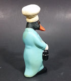 Vintage Black Duck in a Blue Suit Chef Cook Figurine Holding a Bottle of Bubbly - Treasure Valley Antiques & Collectibles