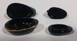 Decorative Black Lacquer with Gold Wings Mother and Baby Duck Lidded Containers - Treasure Valley Antiques & Collectibles