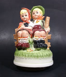 Vintage Hummel Style Bavarian German Boy and Girl Ceramic Rotating Music Box - Treasure Valley Antiques & Collectibles
