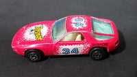 1980s Yatming Hot Pink Porsche 928 Flystone #34 Super Runner Die Cast Toy Car No. 1034 - Treasure Valley Antiques & Collectibles