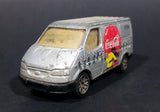 1995 Matchbox Coca-Cola Coke Soda Pop Silver Ford Transit Van Diecast Toy Car 1:63 Scale - Treasure Valley Antiques & Collectibles