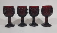 Vintage Avon Cape Cod Collection Ruby Red Water Goblets Set of 4 - Treasure Valley Antiques & Collectibles