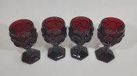 Vintage Avon Cape Cod Collection Ruby Red Water Goblets Set of 4 - Treasure Valley Antiques & Collectibles