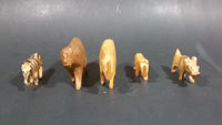 Vintage Wooden Hand Carved African Animals Set of 5 - Treasure Valley Antiques & Collectibles