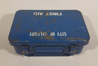 Vintage City of Calgary St. John Ambulance Johnson & Johnson Supplies Blue First Aid Kit - Treasure Valley Antiques & Collectibles