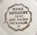 Vintage "Rose Bouquet 22KT Gold Border Made In England G" China Tea Cup - Treasure Valley Antiques & Collectibles