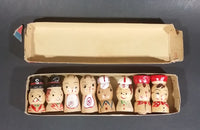 Vintage Family Papa Mama Brother Sister Handpainted Wood Salt & Pepper Shakers In Box - Treasure Valley Antiques & Collectibles