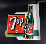 Rare Vintage Style Large 7-Up 7up Seven-Up Soda Pop Double Sided Porcelain Metal Sign - Treasure Valley Antiques & Collectibles