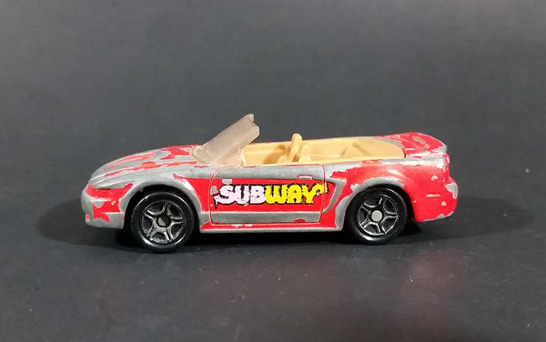 1999 Matchbox Subway Restaurants Red Ford Mustang Convertible Die Cast Toy Car - Treasure Valley Antiques & Collectibles