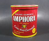 Vintage Douwe Egberts Amphora Pipe Tobacco Extra Mild Cavendish 12oz Red Tin Can - Empty - Treasure Valley Antiques & Collectibles