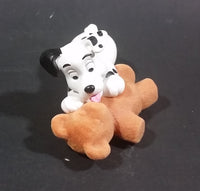 2000 McDonalds 102 Dalmatians Puppy Dog Licking Felt Teddy Bear PVC Figurine - Treasure Valley Antiques & Collectibles