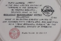 1983 Norman Rockwell Lady "Standing in the Doorway" Bradex Knowles Collector Plate - Treasure Valley Antiques & Collectibles