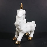 Vintage Gift Craft White Unicorn with Golden Horn Decorative Ceramic Figurine - Treasure Valley Antiques & Collectibles